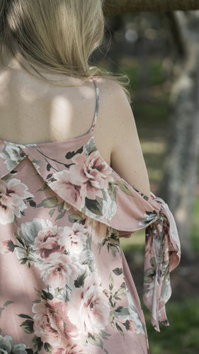 Tie-Sleeve Floral Dress