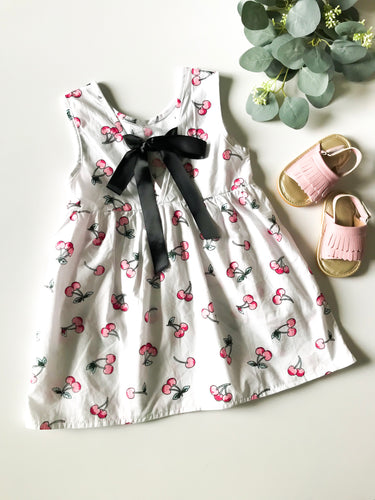 Cherry Ribbon-Detail Dress